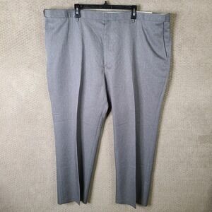 Puritan Pants Mens 50x30 Gray Big Men Easy Fit Waist Flat Front Wrinkle Free NEW